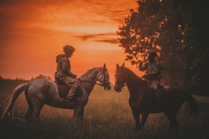 British Cavalry Soldiers switch to horses in Poland