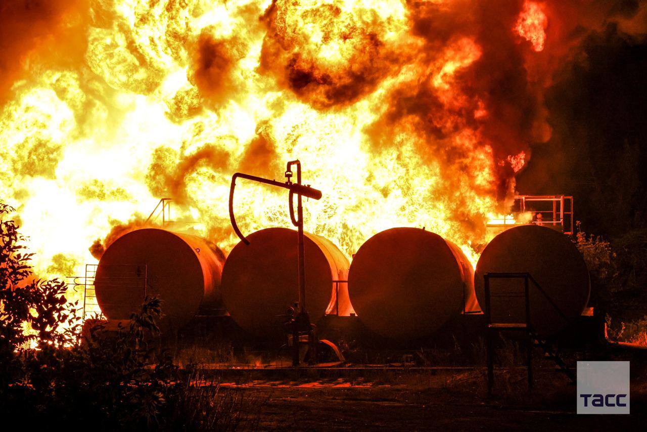 An oil depot destroyed in occupied Makiyivka