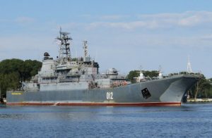 Naval drone damages a Russian landing ship in the Black Sea