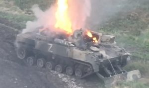 Russian BREM-L destroyed in the Zaporizhzhia region