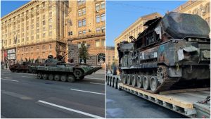 Russian military equipment brought to Khreshchatyk Street