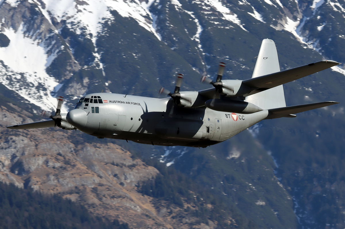 A C-130K transport aircraft from the Austrian Air Force. Photo from open sources