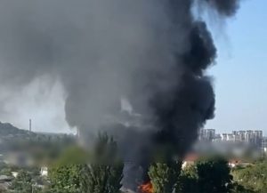 A fire occurs in a military unit in Simferopol