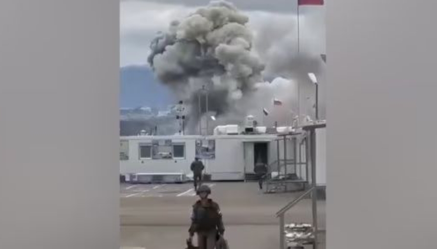 Video emerges of the attack on the base of Russian “peacekeepers” in Nagorno-Karabakh