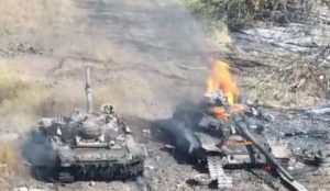 Ukrainian troops destroyed Russian T-90A and T-72B tanks near Novoyehorivka