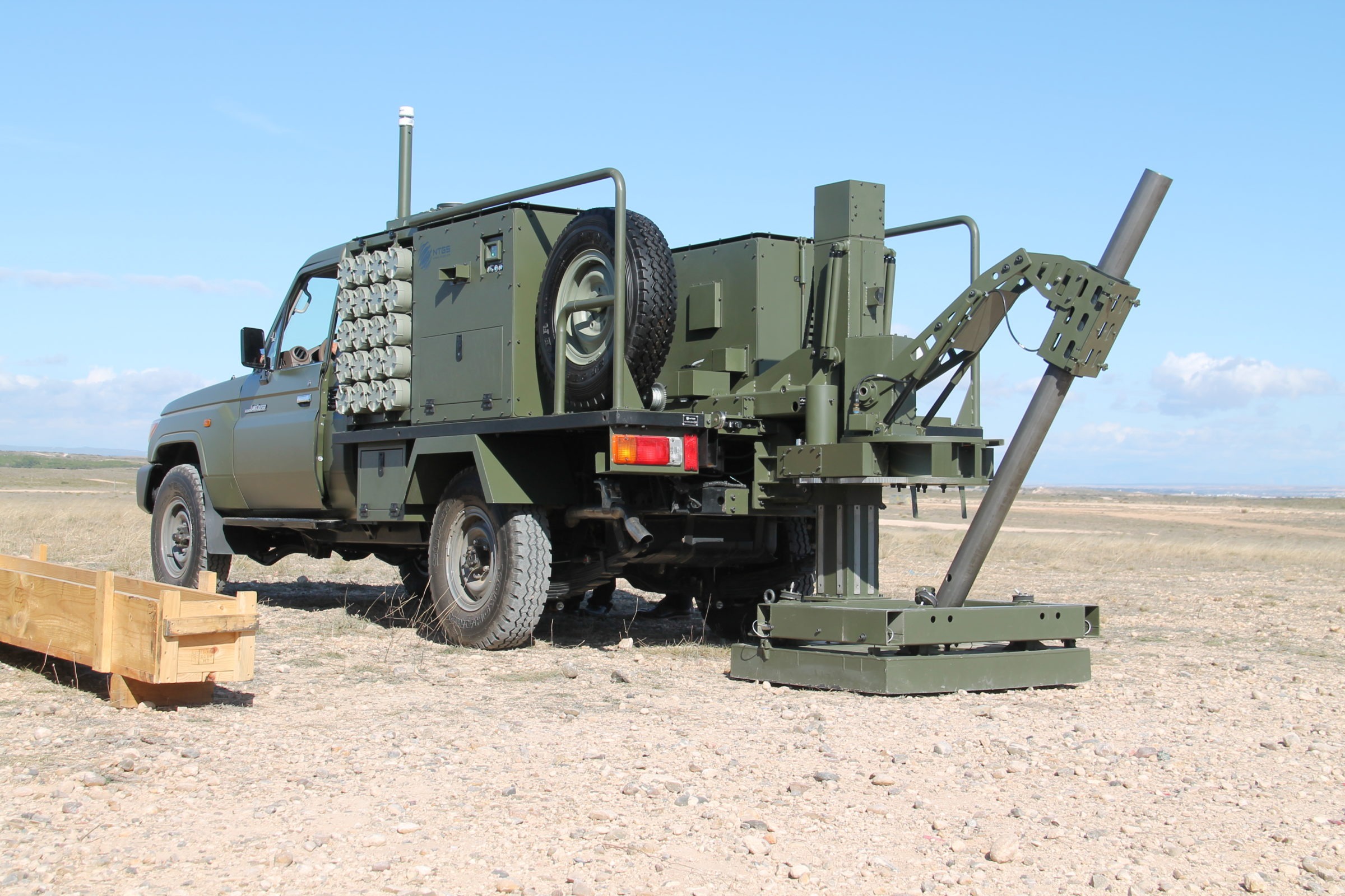 Ukrainian military demonstrate training with the Scorpion self-propelled mortar