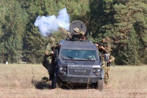 Belarusian Territorial Defence Forces uses captured Ukrainian KrAZ Cobra