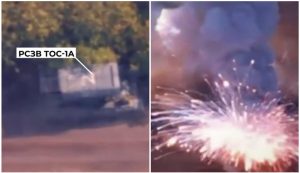 HIMARS destroys the Russian TOS-1A Solntsepyok