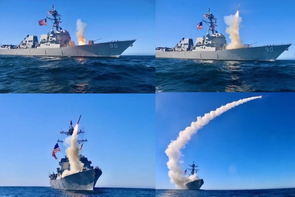 Есмінець США USS Chafee (DDG 90) запускає ракету Tomahawk Block V. 2020 рік. США. Фото: ВМФ США