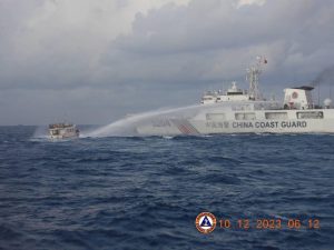 Chinese Coast Guard uses water cannon against civilian Philippine vessels