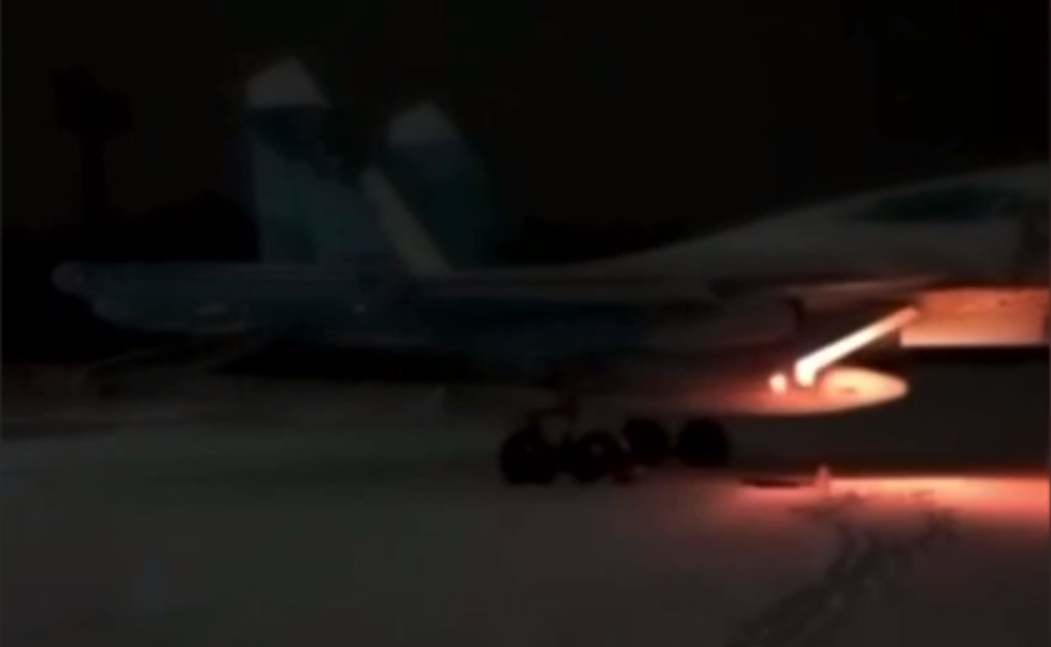 A Su-34 fighter-bomber was set on fire in Russia