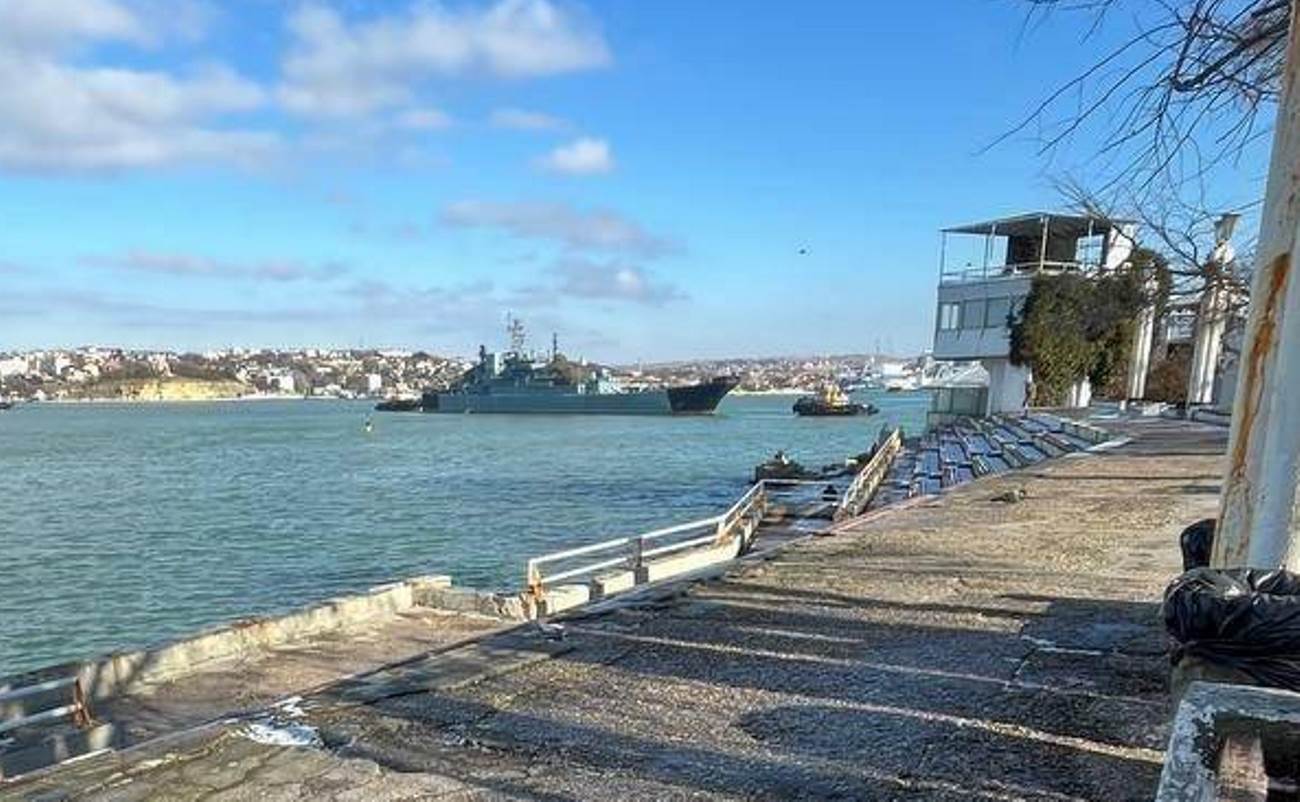 Invaders Use Landing Ships for Logistics in Sevastopol