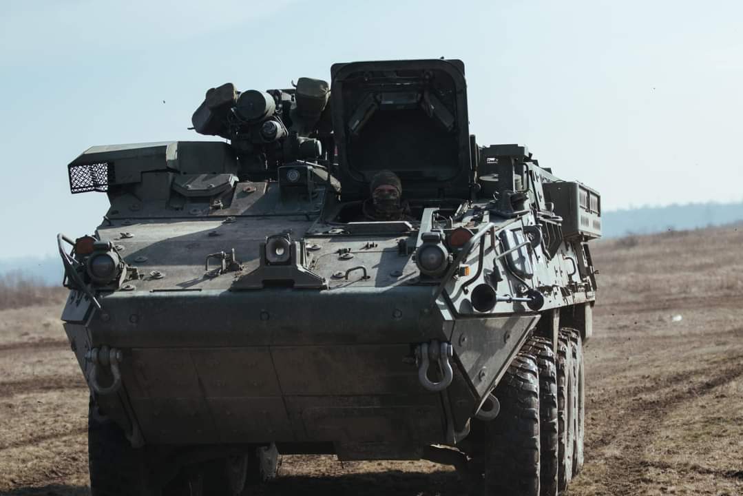 Stryker APCs in service with the 80th Air Assault Brigade of the Armed Forces of Ukraine. February 2024