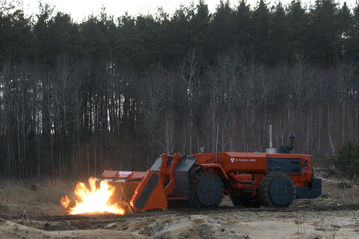 A new mine clearance vehicle on the T-156 tractor chassis was presented in Ukraine