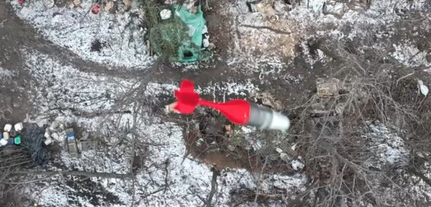 Ukrainian Defence Forces use incendiary drone drop munition against Russian shelters