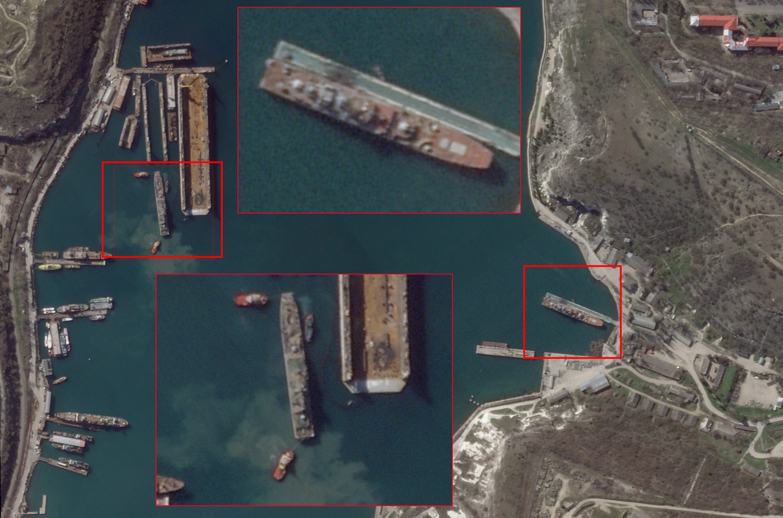 Consequences of the strike on Russian large landing ships in Sevastopol, March 23, 2024. Image: Tyler Rogoway/X