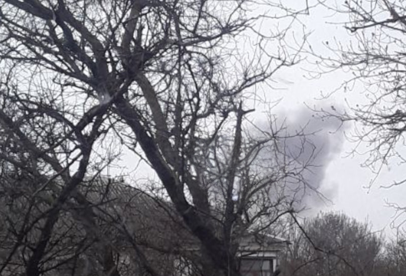 A powerful explosion occurs at a military air base in Crimea