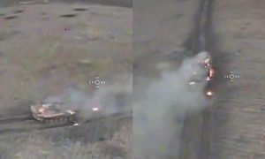 Azov Brigade with the help of FPV drones destroyed the Russian IFV with infantry