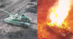 Mavic drone destroyed the Russian T-90M near Avdiivka