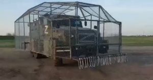 Russian “Akhmat” Vehicle Equips Mega-Grill Against Drones