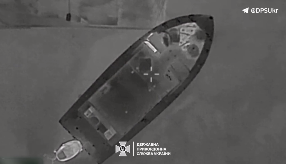 Ukrainian Border Guard Drone Takes Down Enemy Boat in Successful Strike