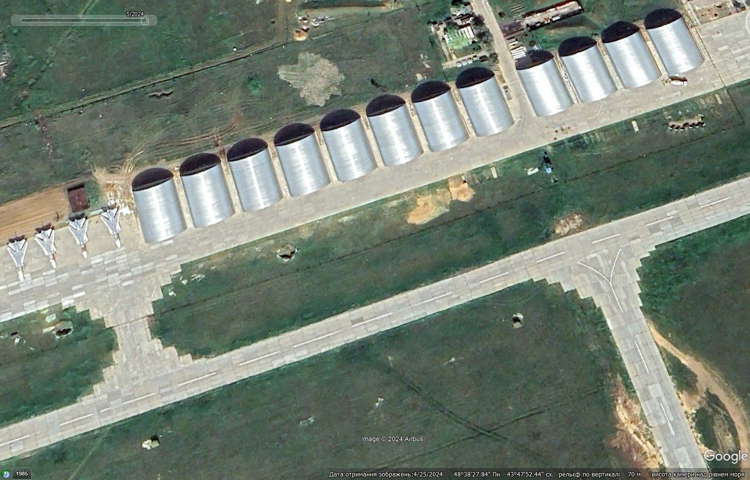 Russian Forces Construct Protective Hangars Near Ukrainian Border Air Base