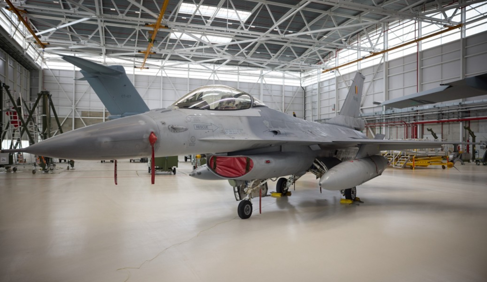Belgian Air Force F-16 fighter jet. May 2024. Belgium. Photo credits: Office of the President of Ukraine