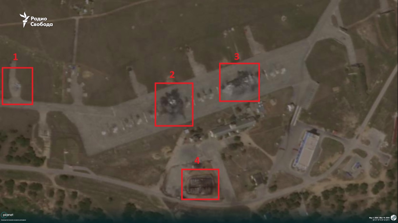 Satellite images of the strikes aftermath on the Belbek airfield appeared