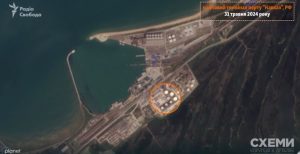 Satellite images of the affected Port Kavkaz oil depot appeared