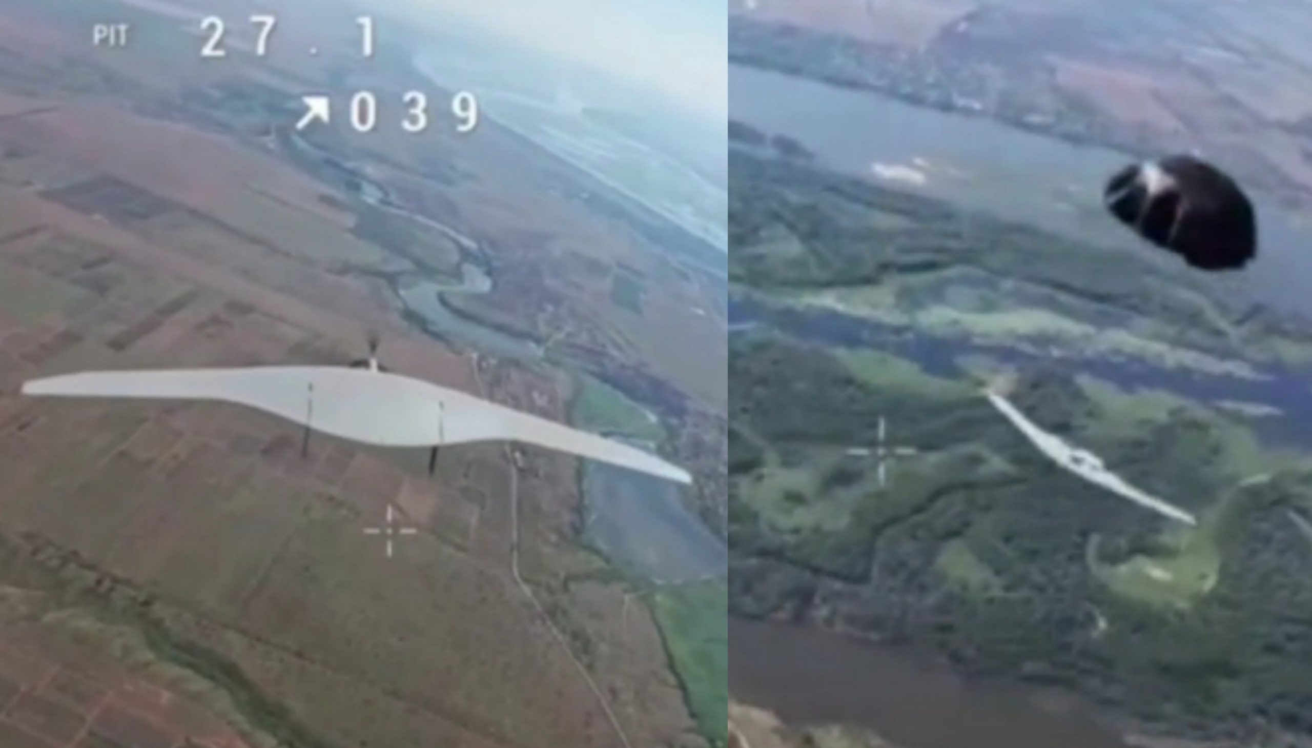 Kherson region: A Ukrainian FPV drone rammed a Russian UAV Supercam