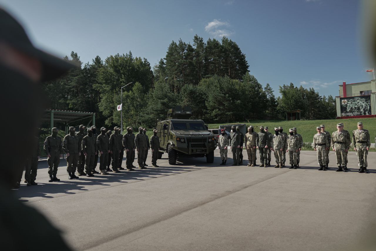 Belarusian Vityaz special unit uses the captured Ukrainian Kozak-5 armored vehicle