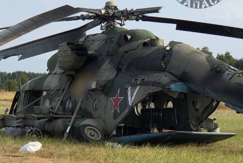 The Russians lost a Mi-8 helicopter due to an emergency landing