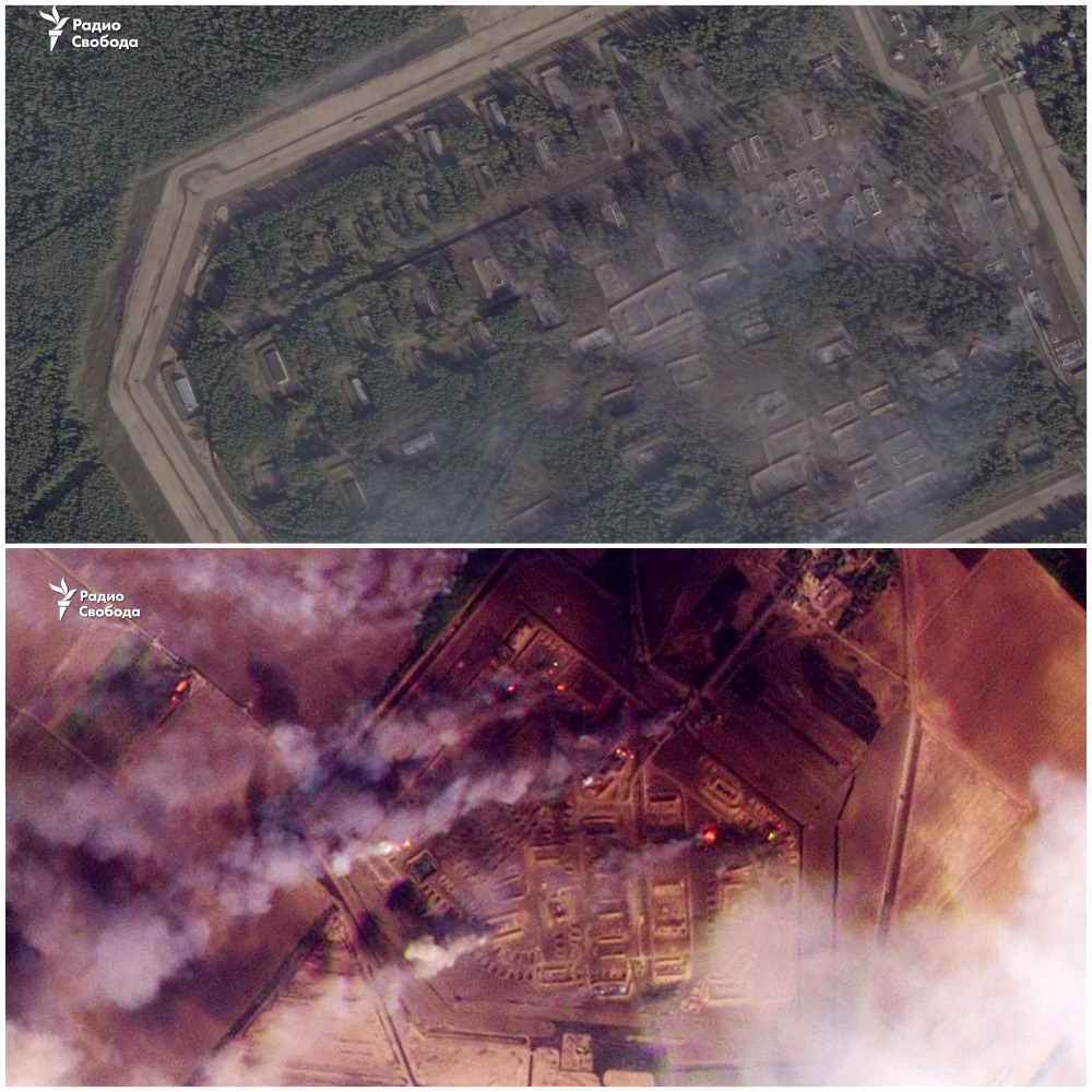 Satellite imagery shows that Russian depots near Tikhoretsk and Oktyabrske have been almost completely destroyed