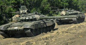 National guardsmen destroyed the T-72B3 tank with Javelin ATGM