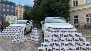 Lviv donated pickup trucks and drones to defenders