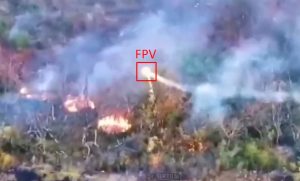 Ukrainian Mountain Infantry armed with FPV drone with thermite