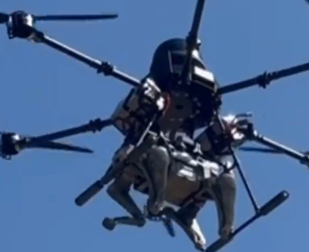 Ukrainian Military Adapts Heavy Multicopter to Carry Robot Dog