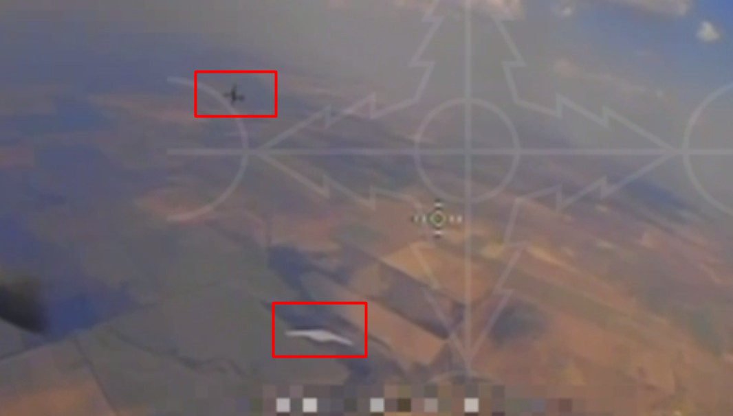 FPV drone captures moment when Russian Supercam S350 was shot down by another drone