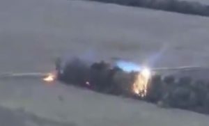 Ukrainian drone burns a forest belt with thermite