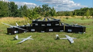 Soldiers of the 421st Battalion receive Mini Shark UAVs