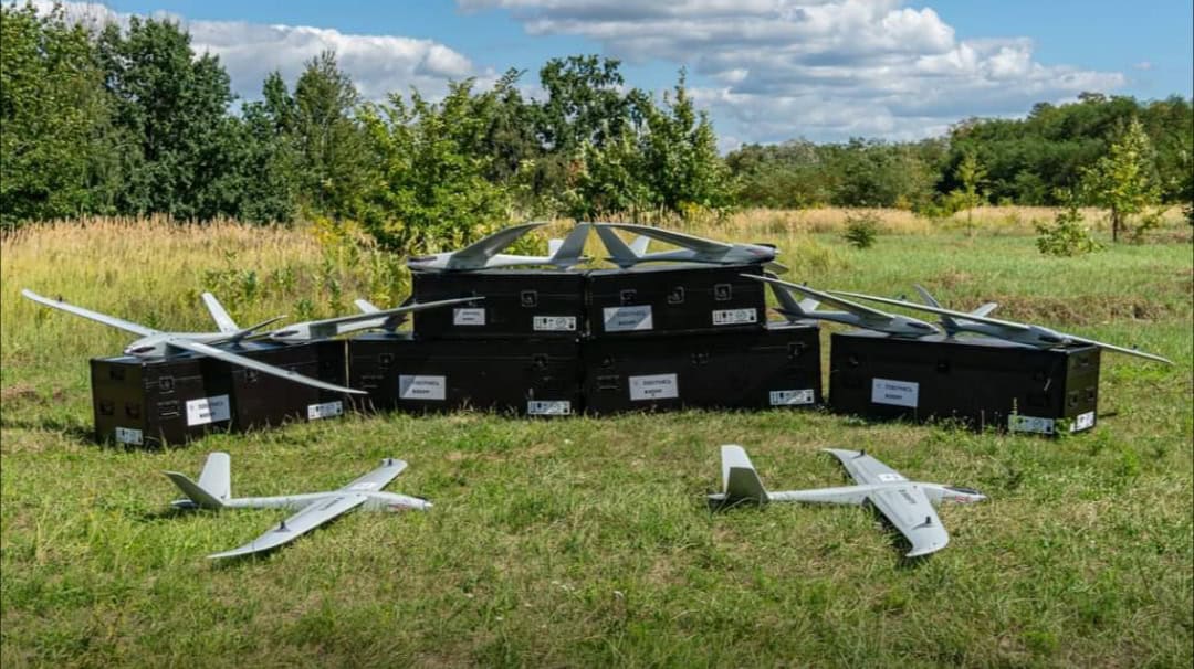 Soldiers of the 421st Battalion receive Mini Shark UAVs