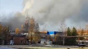 A workshop of a research institute manufacturing missile parts catches fire near Moscow