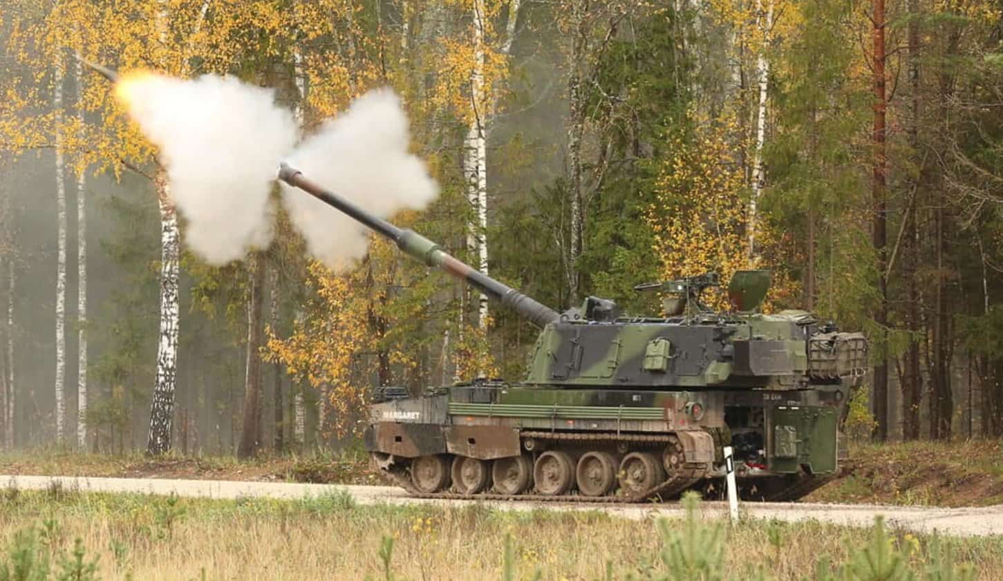 An Estonian K9 Thunder self-propelled artillery system during the AKKTULI-24 exercises. October 2024. Estonia. Photo credits: General Staff of Polish Armed Forces