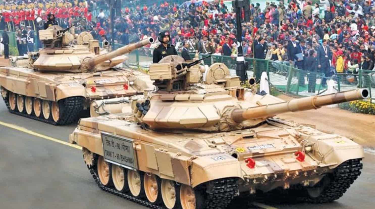 T-90S (Bhishma) tanks of the Indian Army on parade. Photo credits: www.deccanchronicle.com