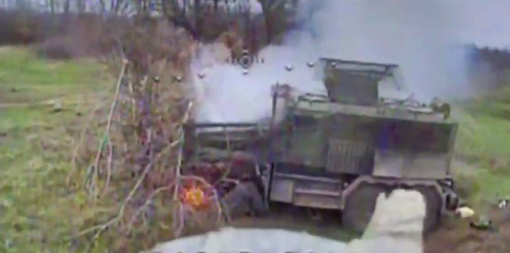 FPV drones of patrol police destroy Russian armored group