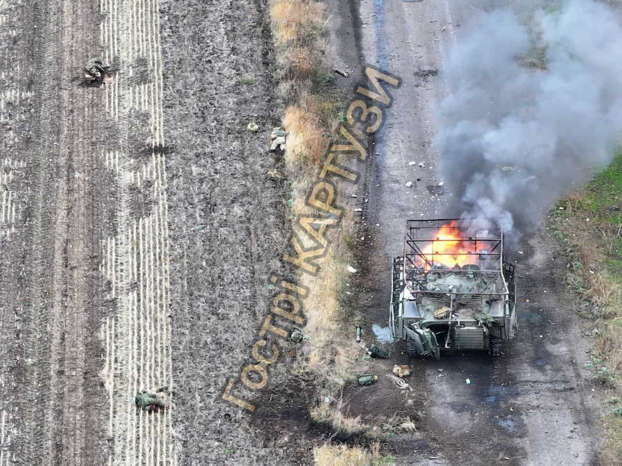 Біля Новоолексіївки знищили БМП росіян з рідкісним захистом