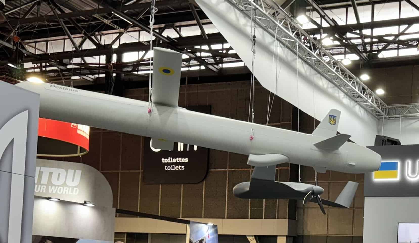 Ракета Ruta («Рута») від компанії Destinus в українських символах на виставці Eurosatory 2024. Франція. Фото: Mikhail Kokorich