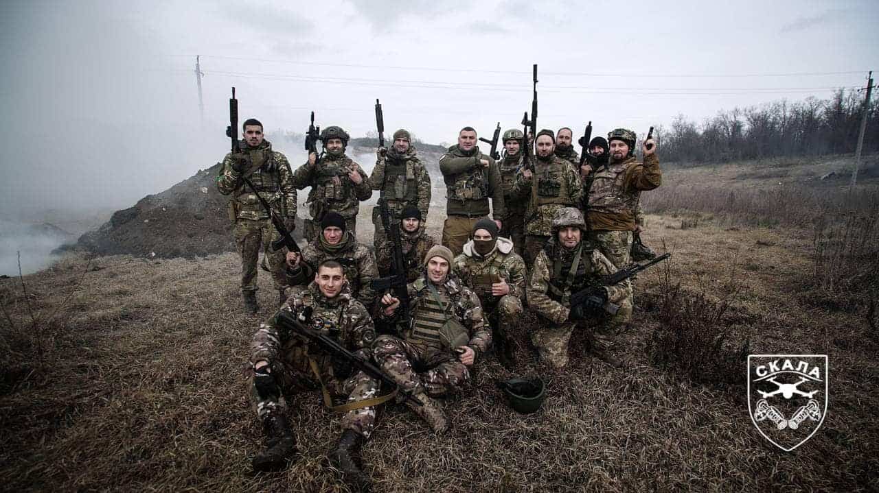 Soldiers of the Skala Battalion secure the village of Rozdolne