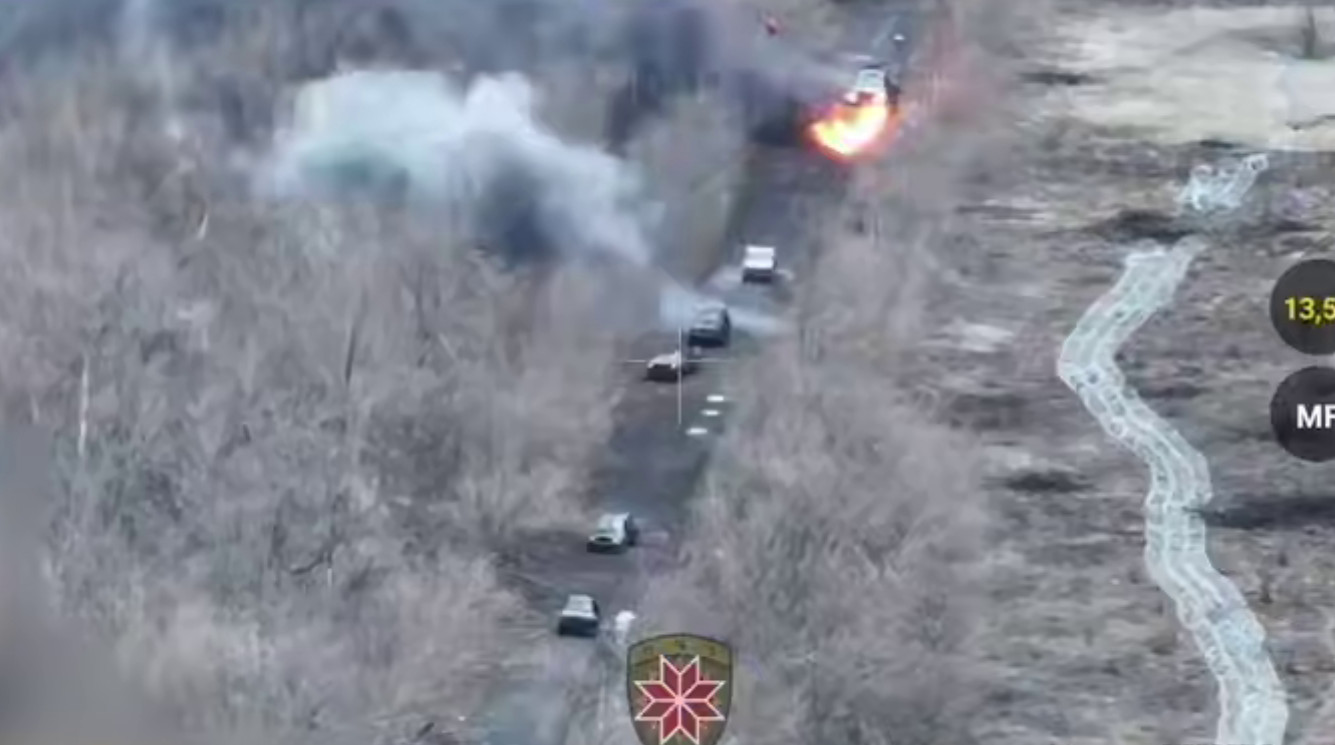 Soldiers of the 425th Battalion of Unmanned Systems defeat enemy vehicle convoy