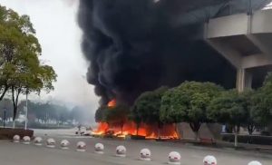 Yilong-2H drone crashes into Olympic Sports Center in China